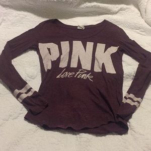 Maroon love pink long sleeve